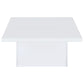 Devar 2-piece Square Coffee End Table Set White High Gloss