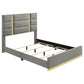 Ines 4-piece Eastern King Bedroom Set Grey and White High Gloss