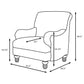 Glenn Upholstered English Arm Accent Chair Blue