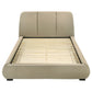 Mokena 46-inch Upholstered Eastern King Platform Bed Brown