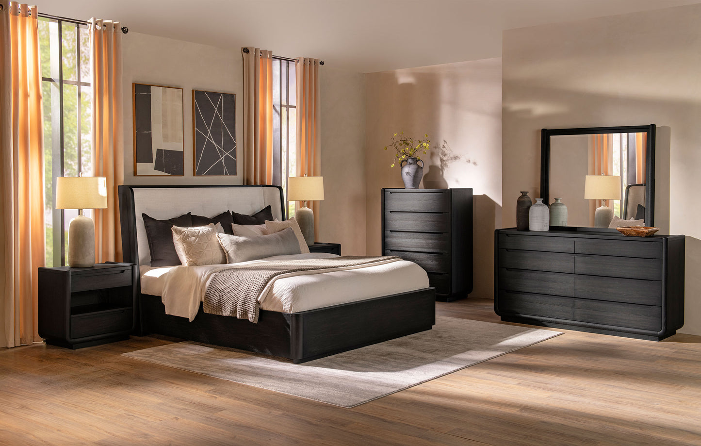 Leandro Dresser Mirror Burnished Black