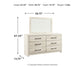 Cambeck Queen Panel Bed with 4 Storage Drawers with Mirrored Dresser