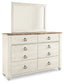 Willowton / Panel Headboard Bed With Mirrored Dresser, Chest And Nightstand