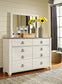 Willowton / Panel Headboard Bed With Mirrored Dresser, Chest And Nightstand