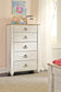 Willowton / Panel Headboard Bed With Mirrored Dresser, Chest And Nightstand