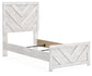 Cayboni Twin Panel Bed with Mirrored Dresser, Chest and Nightstand