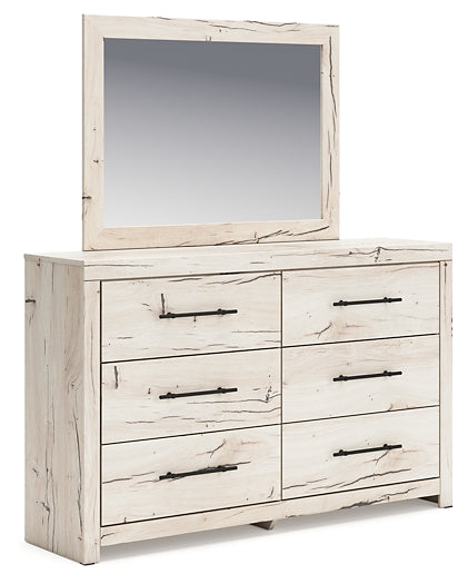 Lawroy Queen Panel Bed with Mirrored Dresser and Chest