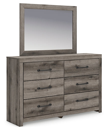 Graystorm Twin Panel Storage Bed with Mirrored Dresser and Chest