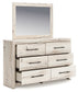 Lawroy Twin Panel Bed with Mirrored Dresser, Chest and Nightstand