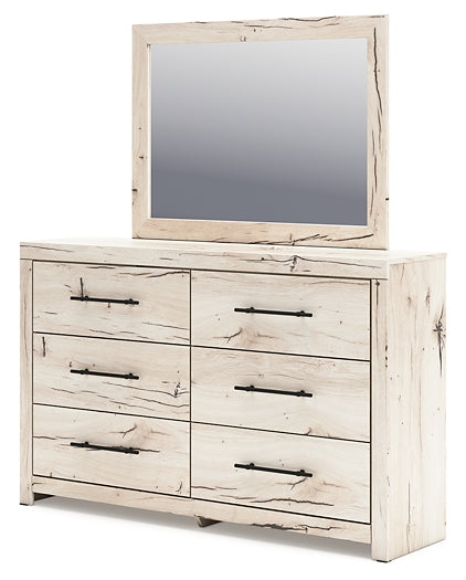 Lawroy King Panel Headboard with Mirrored Dresser
