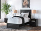 Maribel Twin Panel Bed with Mirrored Dresser