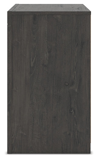 Fraluna King Panel Storage Bed with Mirrored Dresser and Nightstand