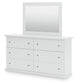 Bostwick Shoals Twin Panel Bed with Mirrored Dresser and Chest