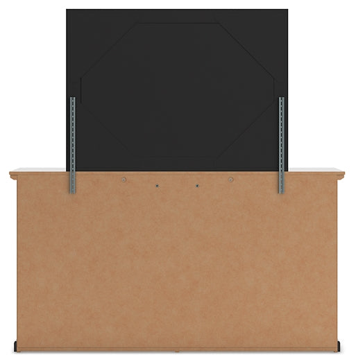 Maribel King Panel Bed with Mirrored Dresser and Chest