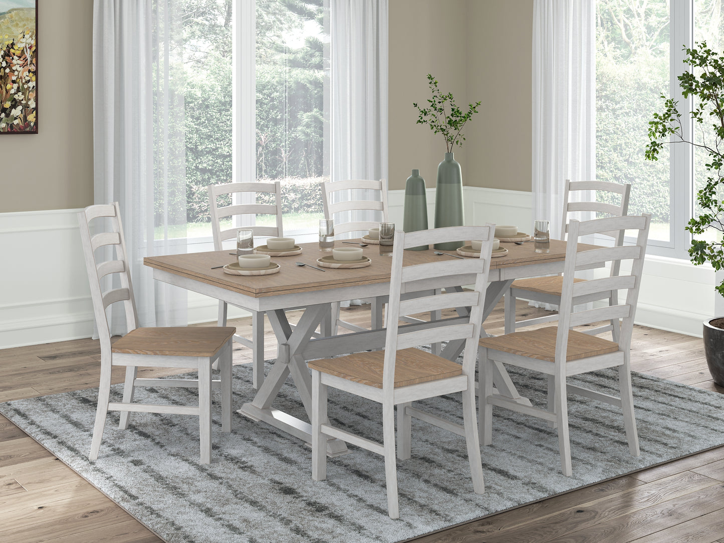 Purlaney Dining Table and 6 Chairs