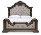 Maylee King Upholstered Bed with Mirrored Dresser and Chest