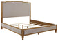 Sharlance King Upholstered Panel Bed with Mirrored Dresser and Chest