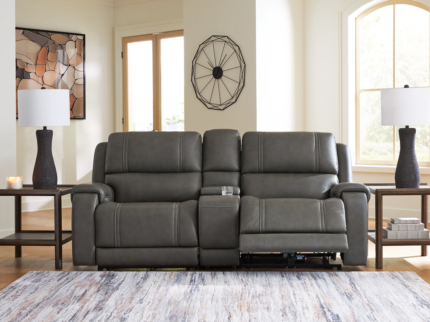 5Z - Pittson 3-Piece Power Reclining Sectional Loveseat with Console