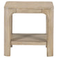 Solano Square Wood Side End Table with Shelf Weathered Mango
