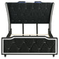 Lorient Queen LED Upholstered Wingback Bed Black