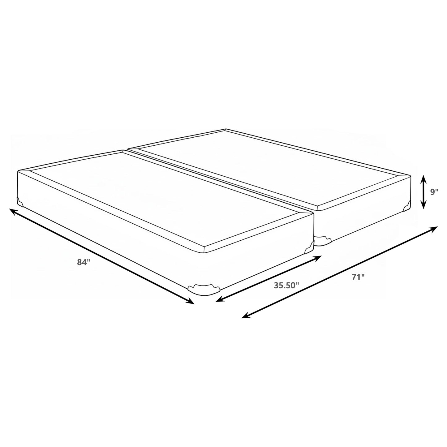 Mercer 9-inch Split California King Box Spring Foundation