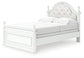 Kozlani Full Upholstered Panel Bed, Dresser, Mirror and Nightstand