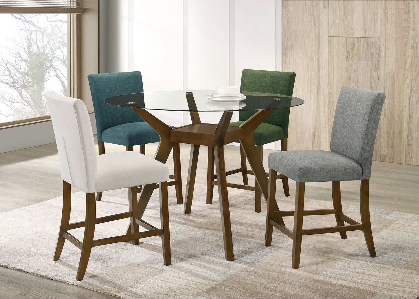 Paxton Upholstered Counter Height Dining Chair Grey (Set of 2)