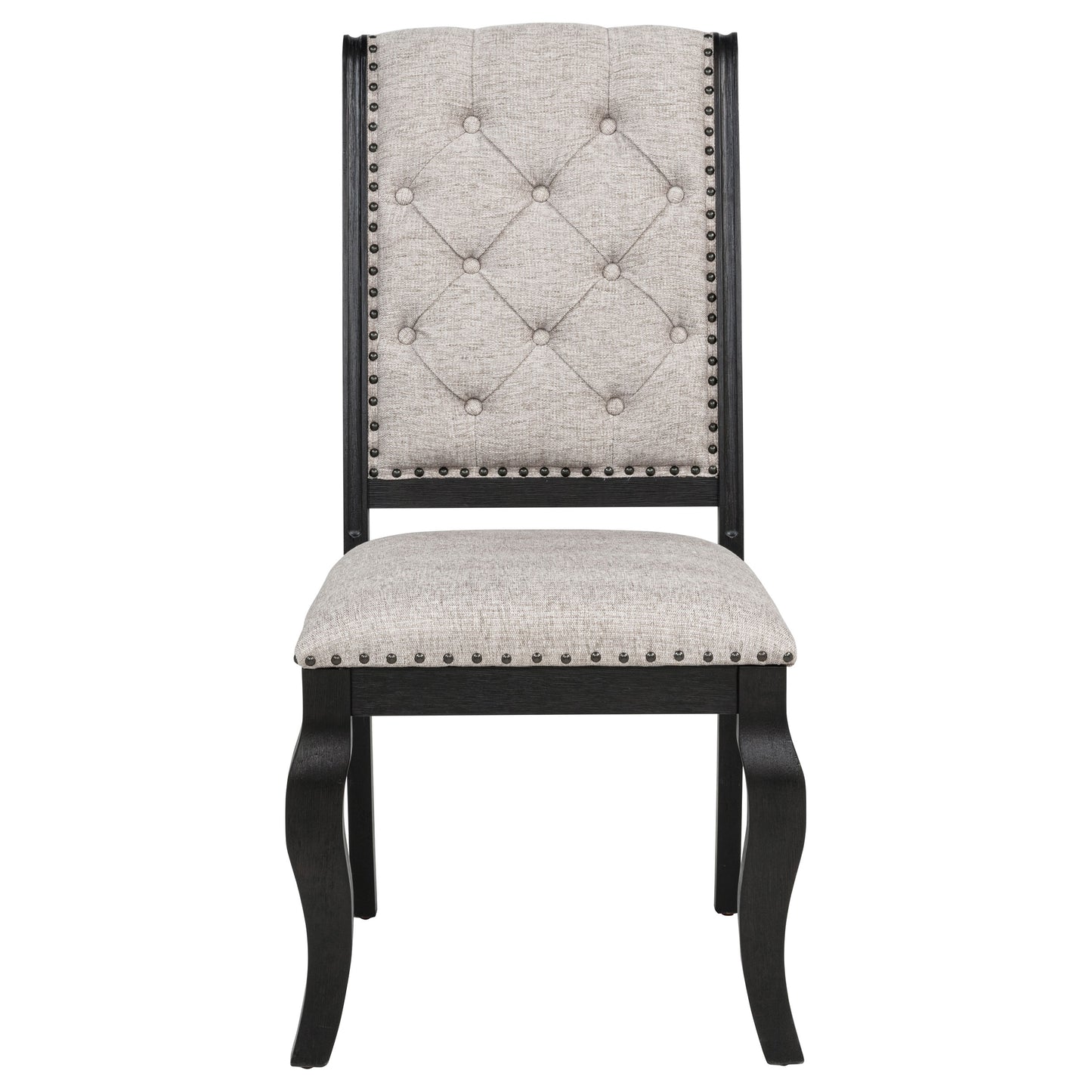 Phelps Upholstered Dining Side Chair Tan Distressed Noir (Set of 2)