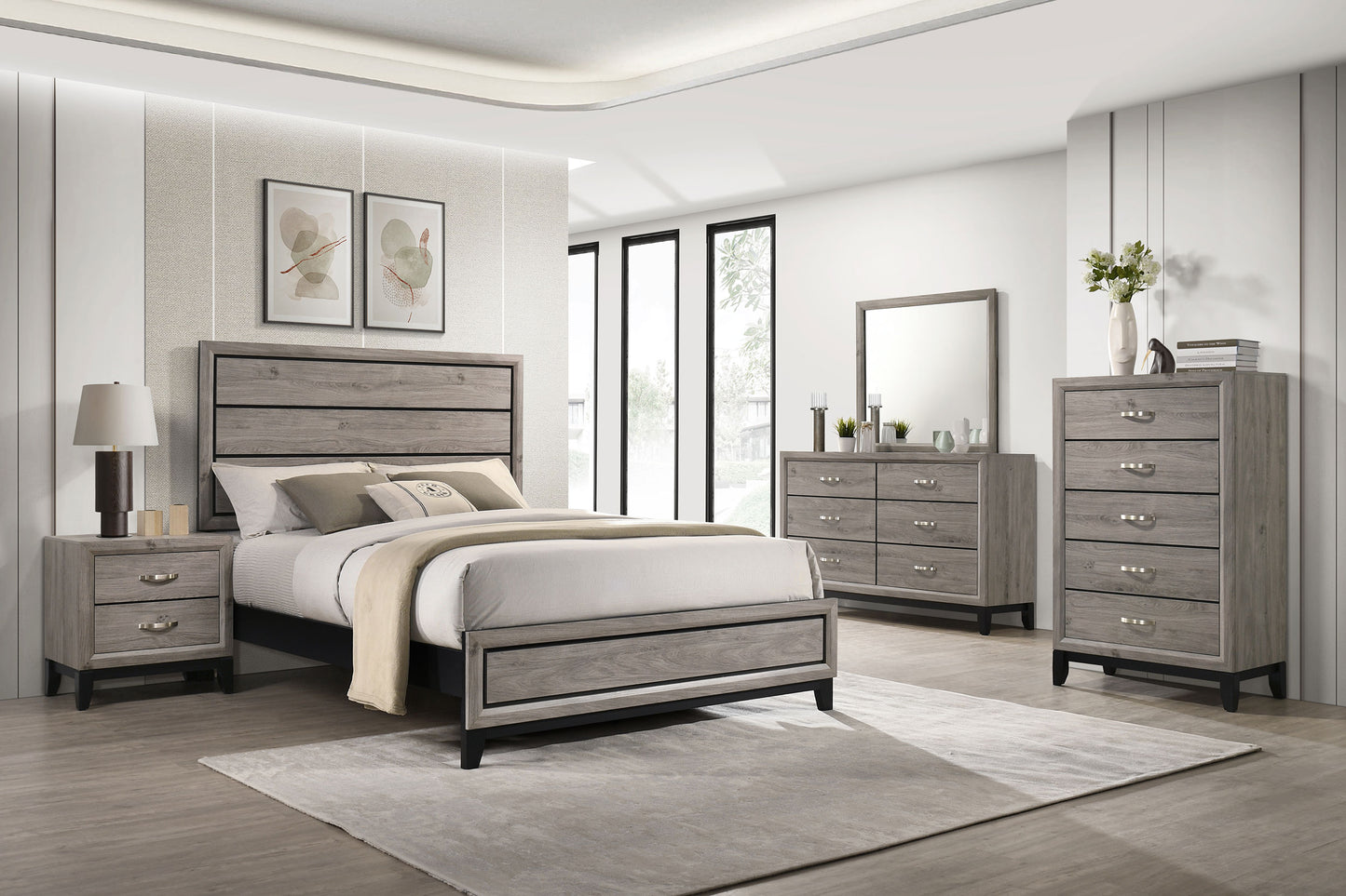 Watson Wood Eastern King Panel Bed Light Taupe