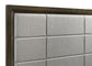 Atlas 63-inch California King Upholstered Panel Bed Grey and Dark Oak