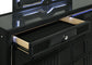 Ravenne 4-piece Velvet Upholstered California King LED Bedroom Set Black