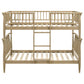 Abram Windsor Twin Over Twin Wood Bunk Bed with Ladder Almond