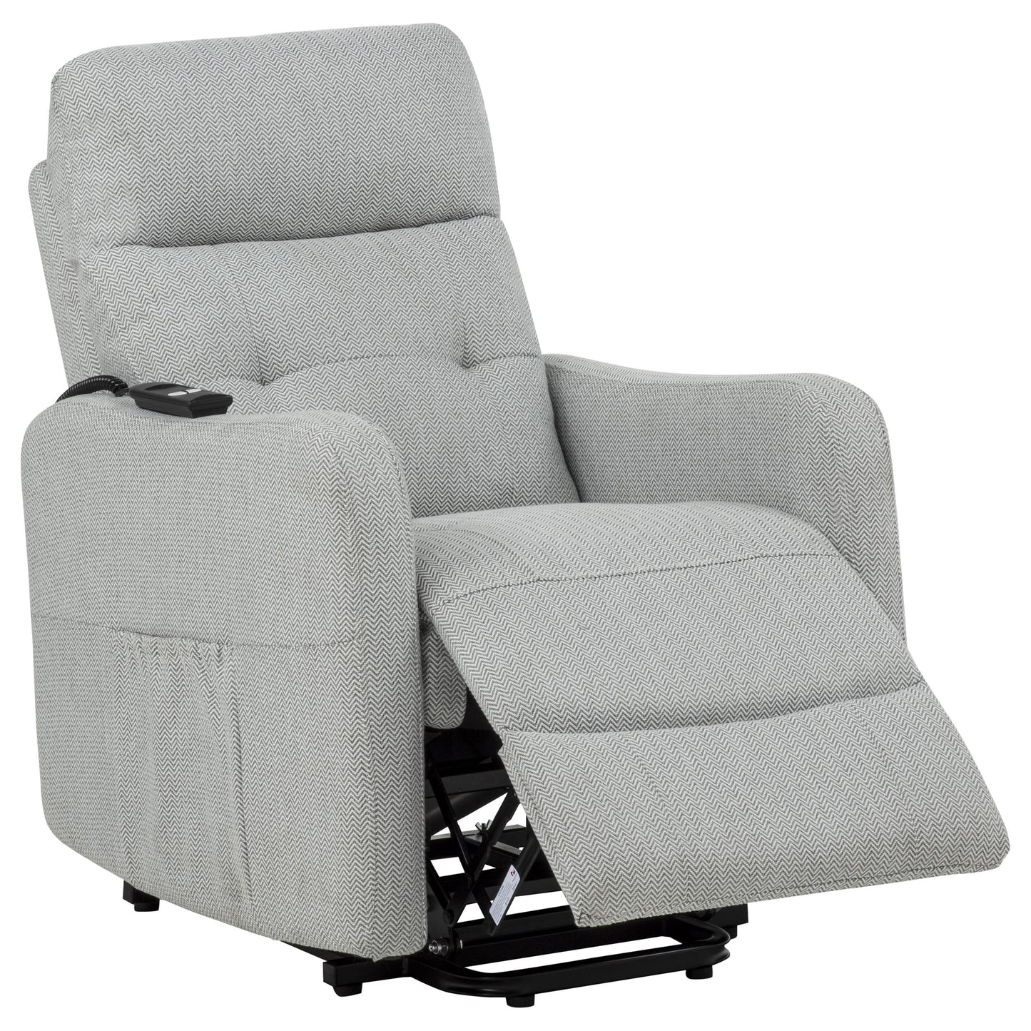 Dayes Upholstered Power Lift Recliner Chair Light Grey