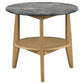 Bradley Round SmartTop End Side Table Grey and Natural