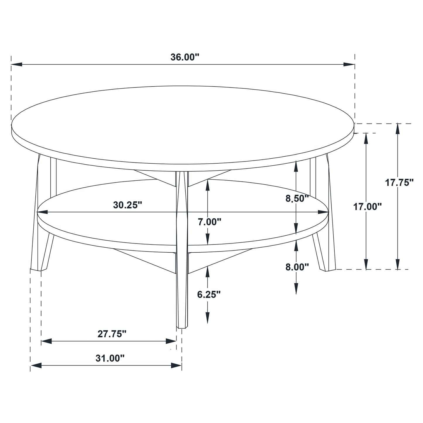 Bradley 2-Piece Round SmartTop Coffee Table Set Grey and Natural