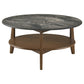 Bradley Round SmartTop Cocktail Coffee Table Smokey Grey and Brown