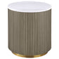 Jason 2-piece Round White Marble Coffee Table Set Greige