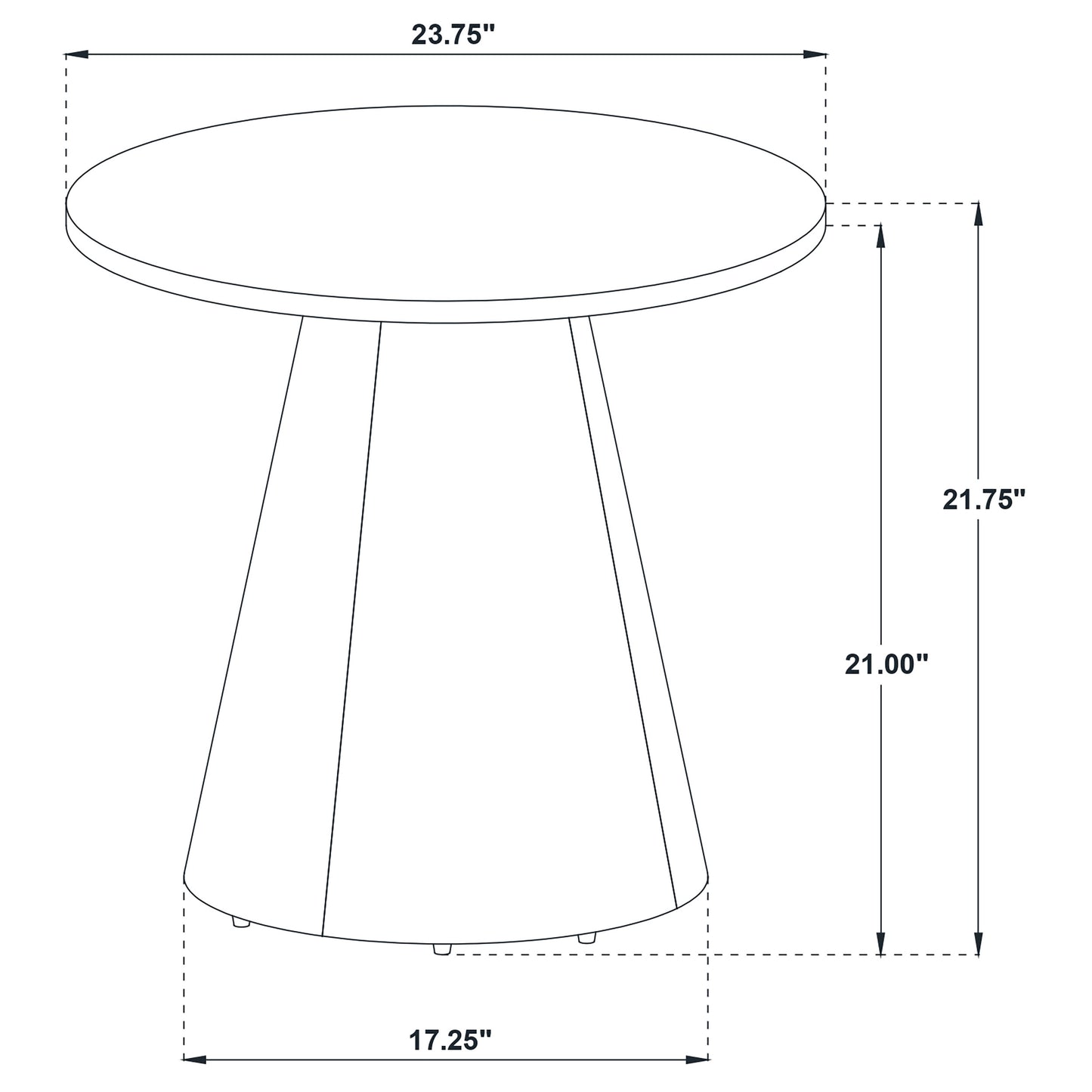 Franklin Round Wood Pedestal Side End Table Grey and Dark Brown