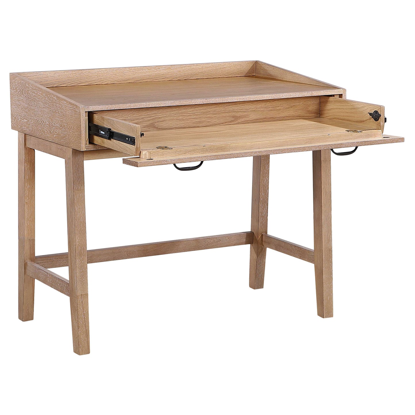 Fabian 38-inch Computer Desk with Keyboard Drawer Distressed Light Brown