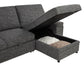Demko Sleeper Sectional Sofa with Speaker and Storage Chaise Granite