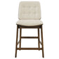 Redbridge Velvet Upholstered Counter Chair Cream and Walnut (Set of 2)