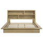Hendricks Eastern King Bookcase Headboard Platform Bed Light Oak