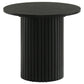 Hamlyn 2-piece Round Fluted Coffee and End Table Set Black