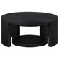 Sweeney 2-piece Round Wood Occasional Nesting Table Set Black