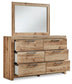 Hyanna Twin Panel Bed with Storage with Mirrored Dresser