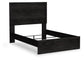 Belachime Full Panel Bed with Mirrored Dresser, Chest and Nightstand