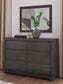 Fraluna Queen Panel Storage Bed, Dresser, Mirror and Nightstand