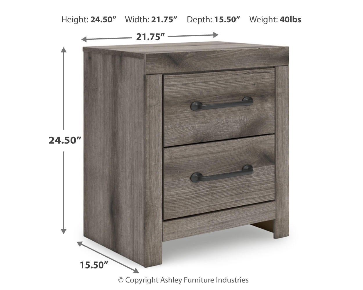 Graystorm Queen Panel Bed, Dresser, Mirror, Chest and Nightstand