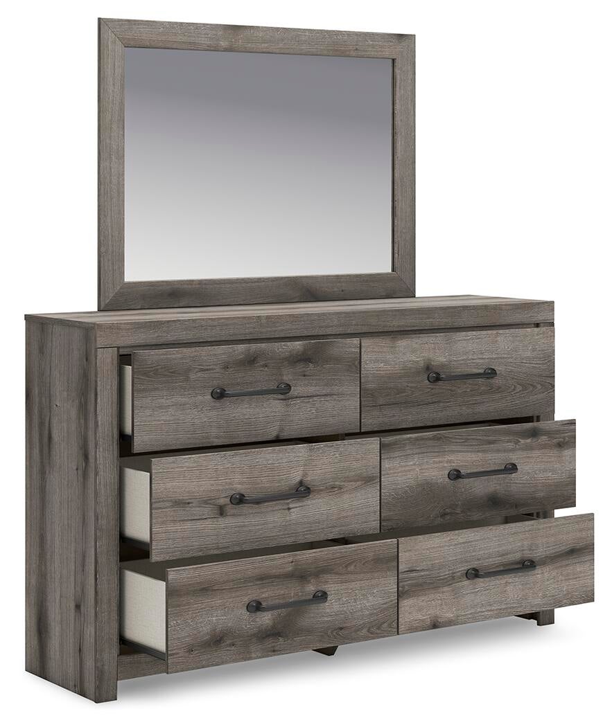 Graystorm Full Panel Storage Bed, Dresser, Mirror and Nightstand