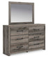 Graystorm Twin Panel Bed with Storage, Dresser, Mirror and Nightstand